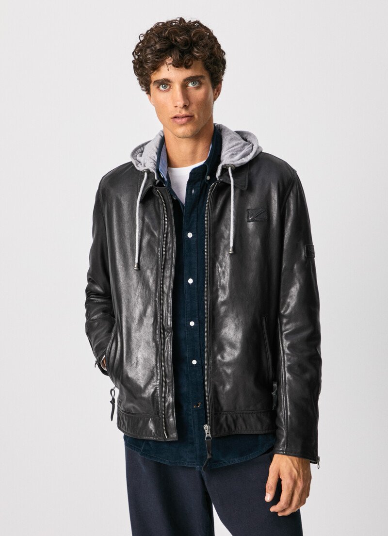 Cazadora cuero hombre pepe jeans hot sale